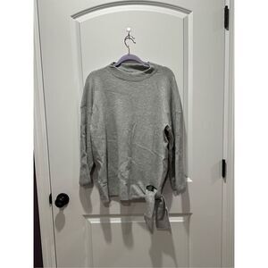 NWOT Chico’s Gray Tie Front Sweater Cashmere Blend Size 3 / XL